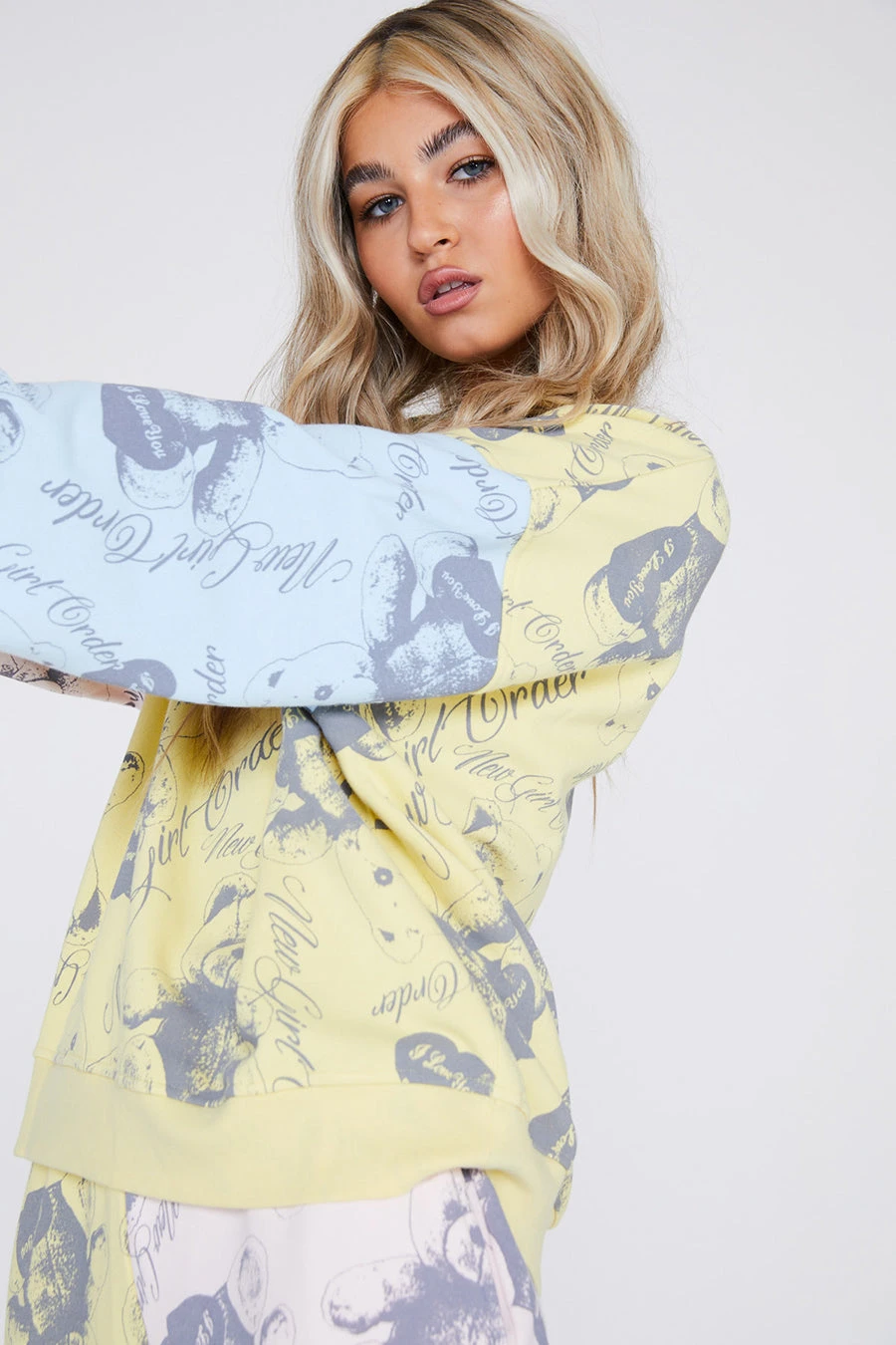 New Girl Order Tops Bear Panel Sweat 6 New Girl Order Tops Bear Panel Sweat